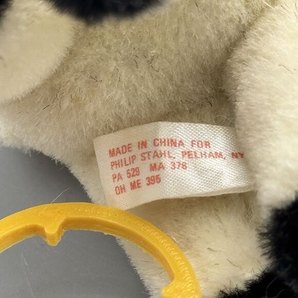 Vtg Philip Strahl Pelham NY Plush Lamb Christmas Ornament Red Satin Ribbons 4.5" - Picture 5 of 10